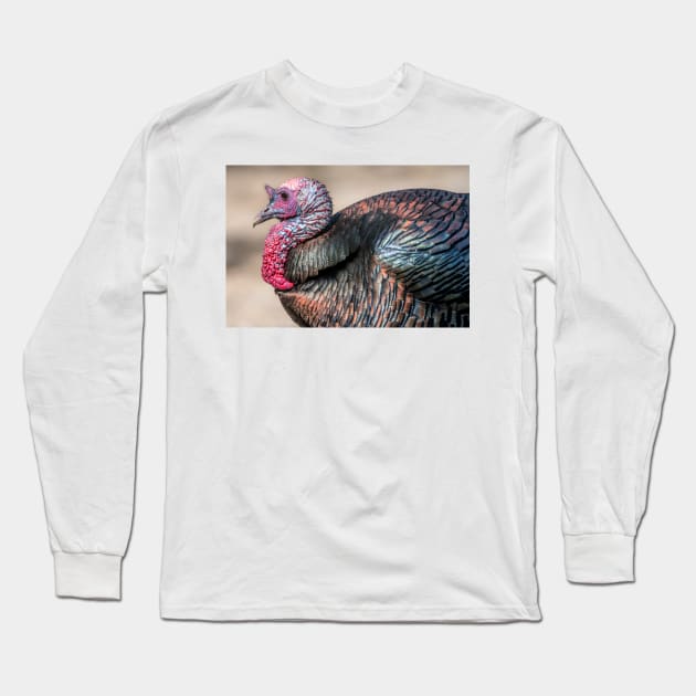 Tom Turkey Profile Long Sleeve T-Shirt by Debra Martz